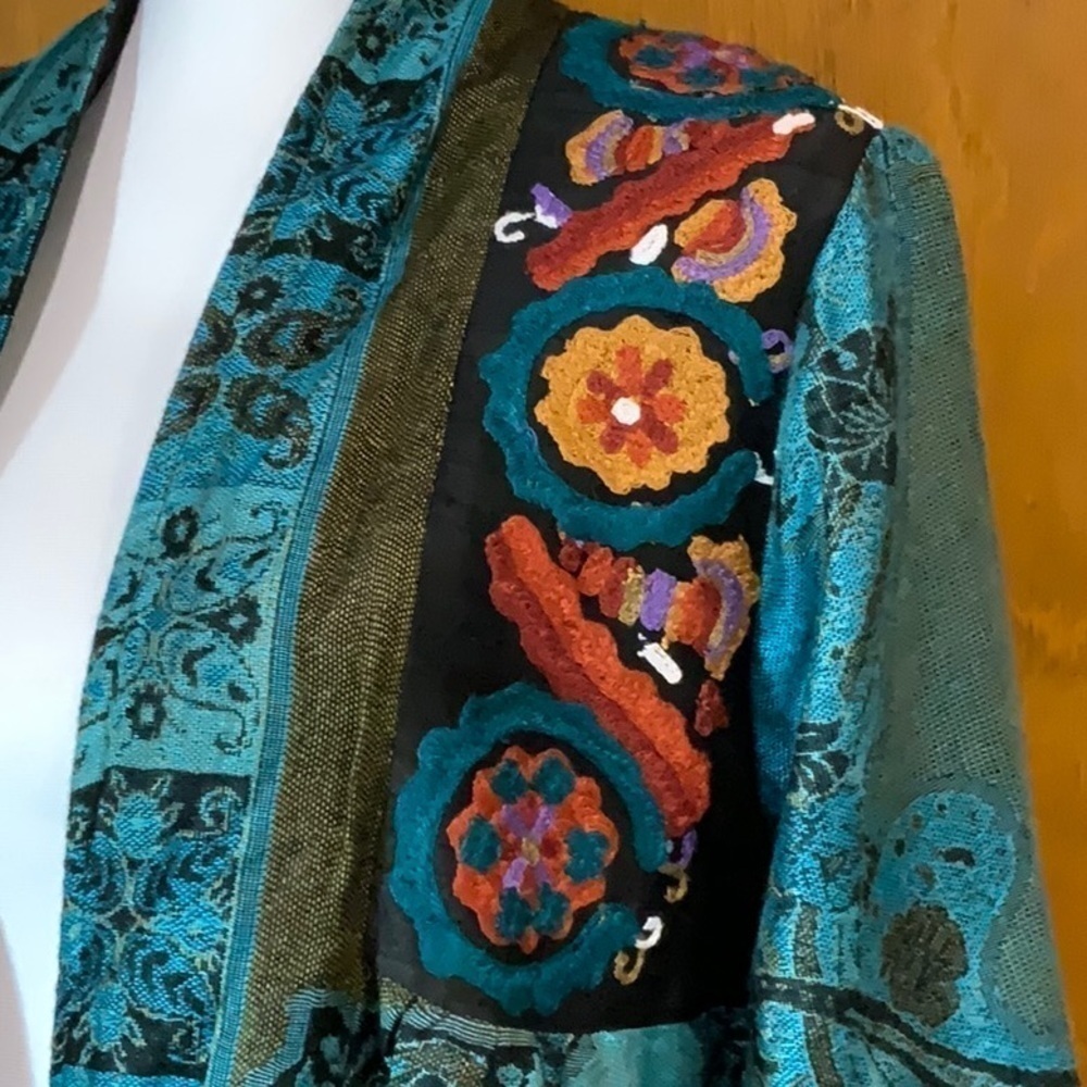 Soft Surroundings Embroidered Jacket - Euc - image 2